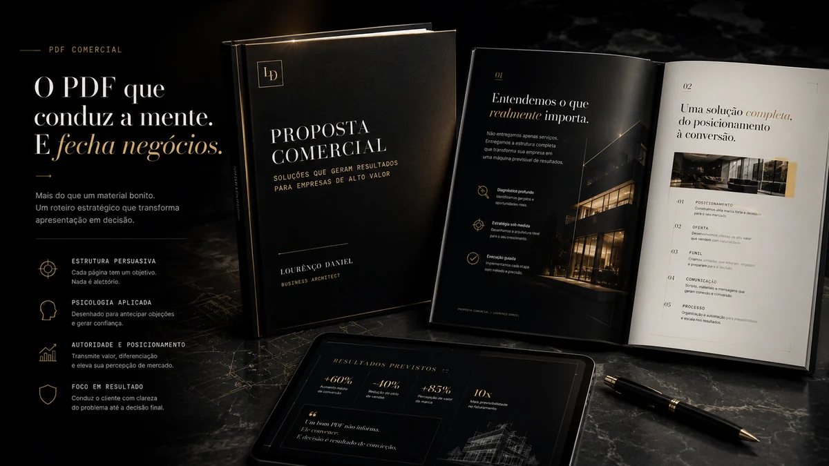 PDF comercial premium para apresentação de oferta High Ticket